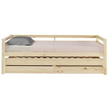 Sofá cama nido ID Kids con 2 colchones de madera maciza natural 90x200 cm