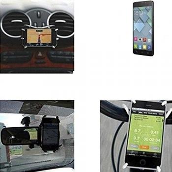 soporte para coche y para mesa etc. para Alcatel One Touch Idol X, negro araña. montaje de la salida aire, espejo retrovisor, bicicletas, etc. Trípode - K-S-Trade
