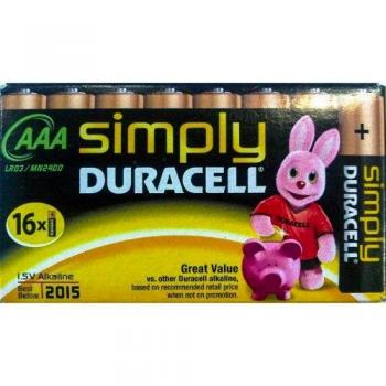 Solo hay que Duracell pilas AAA alcalinas, 16 unidades