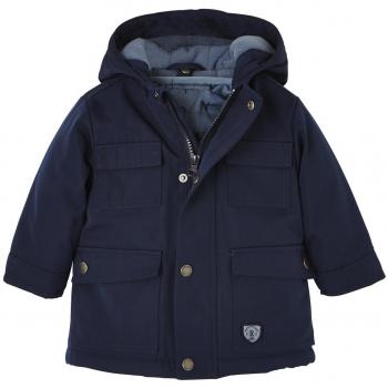VERTBAUDET Parka evolutiva 3 en 1 bebé niño Azul Oscuro Liso 3-6 Meses, 67CM