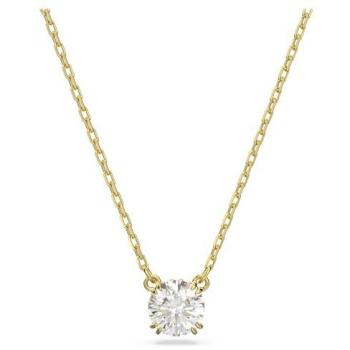 Swarovski Constella Gold-Plated Round Pendant Necklace - White, 38-42 cm