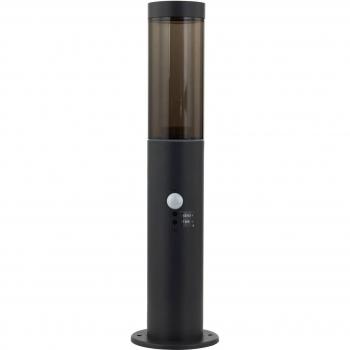 Lámpara de exterior Statius, negra, hierro, con sensor, 45 cm