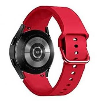 Correa de Silicona 20mm para Reloj Samsung Galaxy Watch 4/5 y Pro - Repuesto Compatible (Rojo)