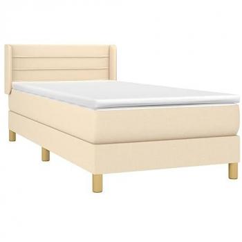Cama Box Spring con Colchón de Tela Color Crema 80x200 cm
