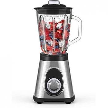 Batidora multifunción de 700 W, con 6 cuchillas giratorias, potente 2 velocidades e Impulsión, 1,5 l