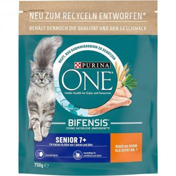 Purina ONE Bifensis Senior 7+ Dry Cat Food - Economy Pack of 2 x 750g
