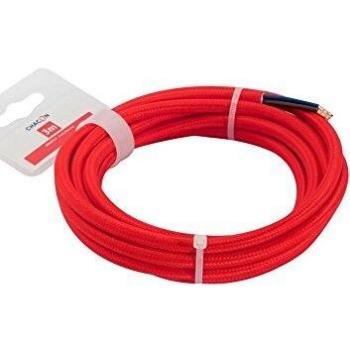Cable Textil Chacon H03VV-F 2x0,75 mm² Rojo de 3 m