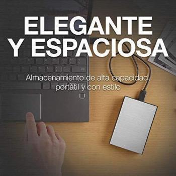 Seagate One Touch, 2 TB, Unidad Disco Duro Externa, Plateada, USB 3.0, PC, Mac, Ordenador,1 año MylioCreate, 4 meses Plan Adobe Creative Cloud Photography, 2 años de servicios Rescue