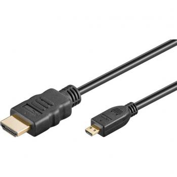 Cable Micro HDMI a HDMI 2.0 de Alta Velocidad con Ethernet 4K/60Hz - 2 metros - Negro