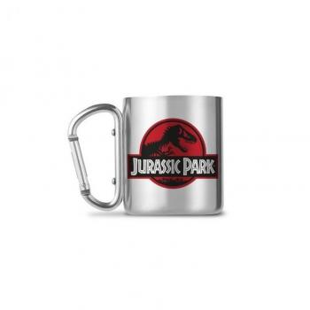 Taza con mosquetón de acero inoxidable Jurassic Park Logo