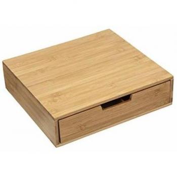 Tiroir organizador de cápsulas de café en bambú - 5 compartimentos - 34,5 x 30,5 x 8 cm