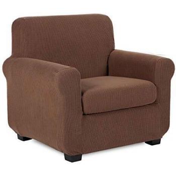 TIANSHU Funda de sillón,2-Piezas Jacquard poliéster Funda de Sofá 1 plazas elasticas Suaves Resistentes