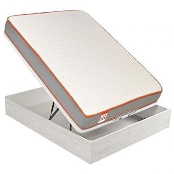 Pack colchón sostenible HR con visco y canapé glaciar gran capacidad, entrega, montaje dentro del domicilio y retirada de usado incluida, Soul, Gris, 90x190, 3 años garantía