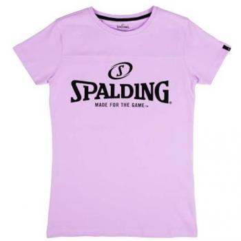 Camiseta de mujer Spalding Essential Logo, camiseta de manga corta, diseño clásico, logo estampado en el pecho, fabricada en algodón suave y transpirable, corte regular para mayor comodidad
