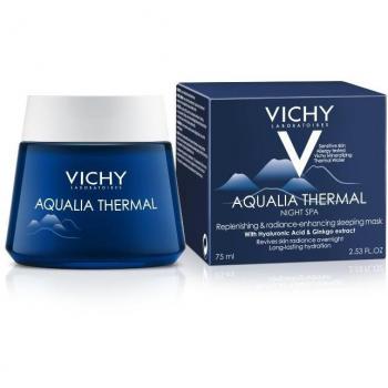 Vichy Aqualia Thermal Night Spa Anti-Fatigue Night Cream and Face Mask with Hyaluronic Acid - 75ml
