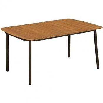 vidaXL Mesa Jardín Comedor Rectangular Madera Acacia Acero Patio Exteriores