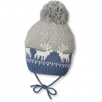 Gorro de Punto para Niña Azul Noche y Gris Sterntaler