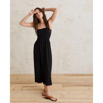 Vestido Negro De Viscosa Fruncido Tirantes Black Y