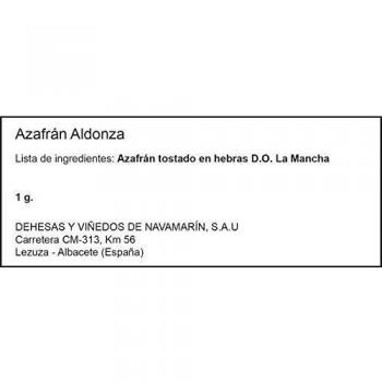 Aldonza Azafrán - 1 gr - Denominación de Origen La Mancha