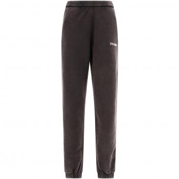 The Attico Women's Penny Joggers in Black, Size 42, Sweatpants, Female, Black Fleece Trousers with Logo Detail