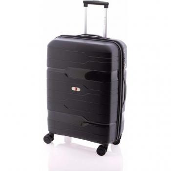 Gladiator Trolley Polipropileno 60 CM 4 R Extensible, Cremallera Tiempo Libre y Sportwear, Adultos Unisex, Negro
