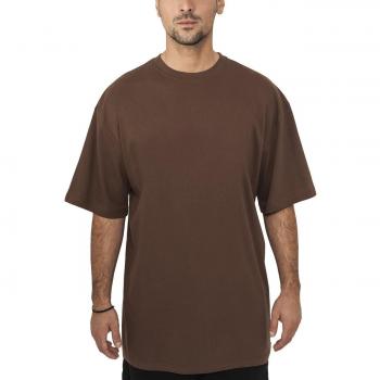 Urban Classics Men's Tall Tee Oversized Short Sleeves T-Shirt, Brown, 100% Jersey Cotton, Dropped Shoulders, XXL