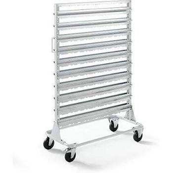 Estantería rodante Kaiser Kraft 1588 mm para 160 cajas de almacenamiento, color gris claro