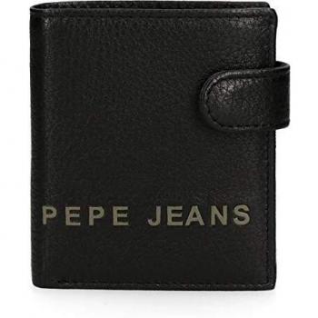 Pepe Jeans Raise Cartera vertical con cierre de clic Negro 8,5x10,5x1 cms Piel