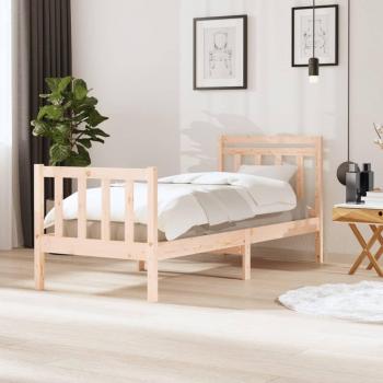 Cama individual de madera maciza 90x190 cm