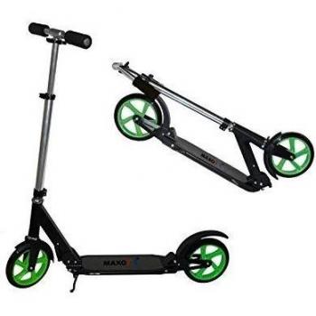 MAXOfit® Street Scooter Big 200 Marco Negro, llantas verde, hasta 100 kg, 66658