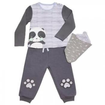 Conjunto bebé 3 piezas dibujo panda Ysabel Mora