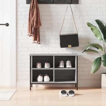 Zapatero gris Sonoma 69x35x50 cm madera multicapa