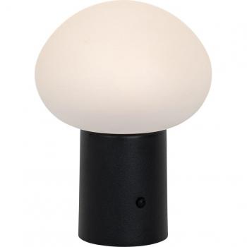 Lámpara de mesa negra LED regulable en 3 niveles recargable - Louise