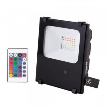 Foco Proyector LED 20W IP65 con Mando a Distancia RGB 40.000H
