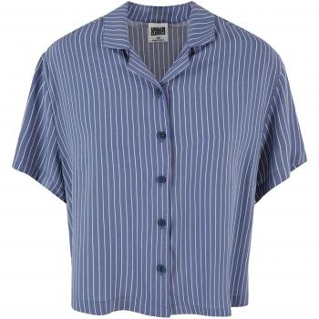 Urban Classics Women's Short-Sleeved Viscose Resort Shirt - Blue - XS to XL