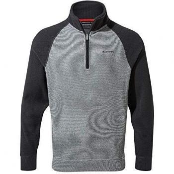 Craghoppers Leto Hz - Forro Polar para Hombre, Hombre, Color Black Pepper/Cloud Grey Stripe, tamaño Medium