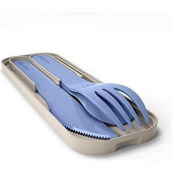 Cubiertos de viaje Monbento MB Pocket color azul Infinity biodegradables