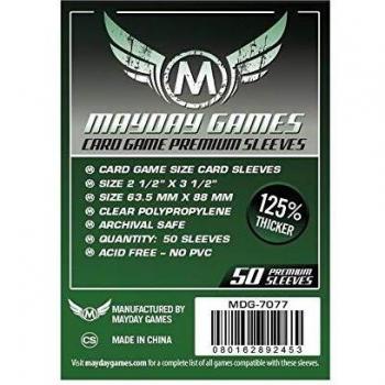 Mayday Games Premium Fundas para tarjetas estándar súper transparentes 63,5 x 88 mm verde oscuro