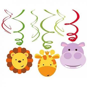 Amscan International – 9901924 decoraciones de remolino de diseño de animales de la selva