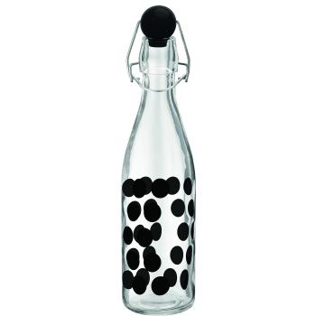 Zak Designs Dot - Botella de Cristal, Color Negro, Color Negro, tamaño 1 litro