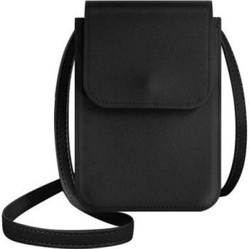 Bolsito Bandolera para Smartphone con Almacenamiento de Tarjeta y Cordón de 135 cm en Negro