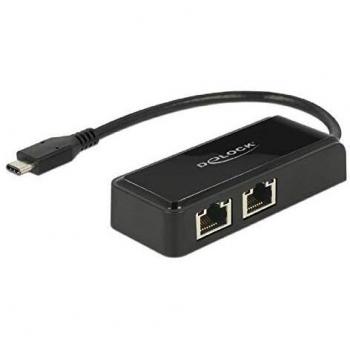 Adaptador USB 3.1 Gen 1 Tipo-C a 2 x Gigabit LAN (10/100/1000 Mbps)