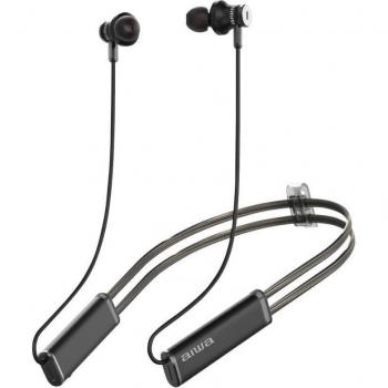 Aiwa ESTBTN-880 Auriculares Inalámbricos Bluetooth con Correa, Dentro de Oído, para Llamadas y Música, MicroUSB, Color Negro