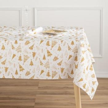 Mantel Antimanchas 100% Algodón Furry Gold 140x140