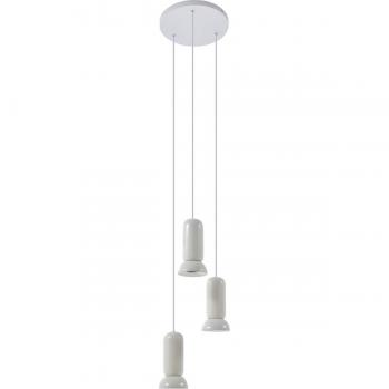 Lámpara colgante Lindby Kerimi, color crema, 3 luces, diseño redondo, fabricada en cerámica, tipo de bombilla GU10, adecuada para salón y comedor