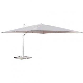 Parasol de Jardín Excentrico Orientable 360° - Estructura de Aluminio Inclinable y Retráctil con Chimenea Cortaviento