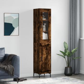 Aparador de madera multicapa roble ahumado 34,5x34x180 cm