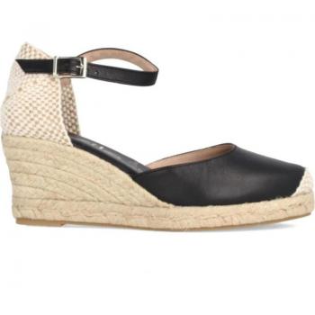 Sandalias de Mujer con Cuna Media en Piel Dina Negro MARILA