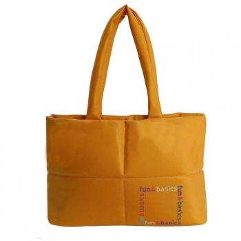 Bolso shopper mostaza con cremallera