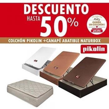 COLCHÓN PIKOLIN PILLOW TOP 33CM + UN CANAPÉ ABATIBLE PIKOLIN NATURBOX MADERA 3D 32CM-ENVÍO Y MONTAJE GRATUITO-DISPONIBLE EN COLORES: CEREZO, WENGUÉ Y BLANCO. DISPONIBLE EN TODAS LAS MEDIDAS